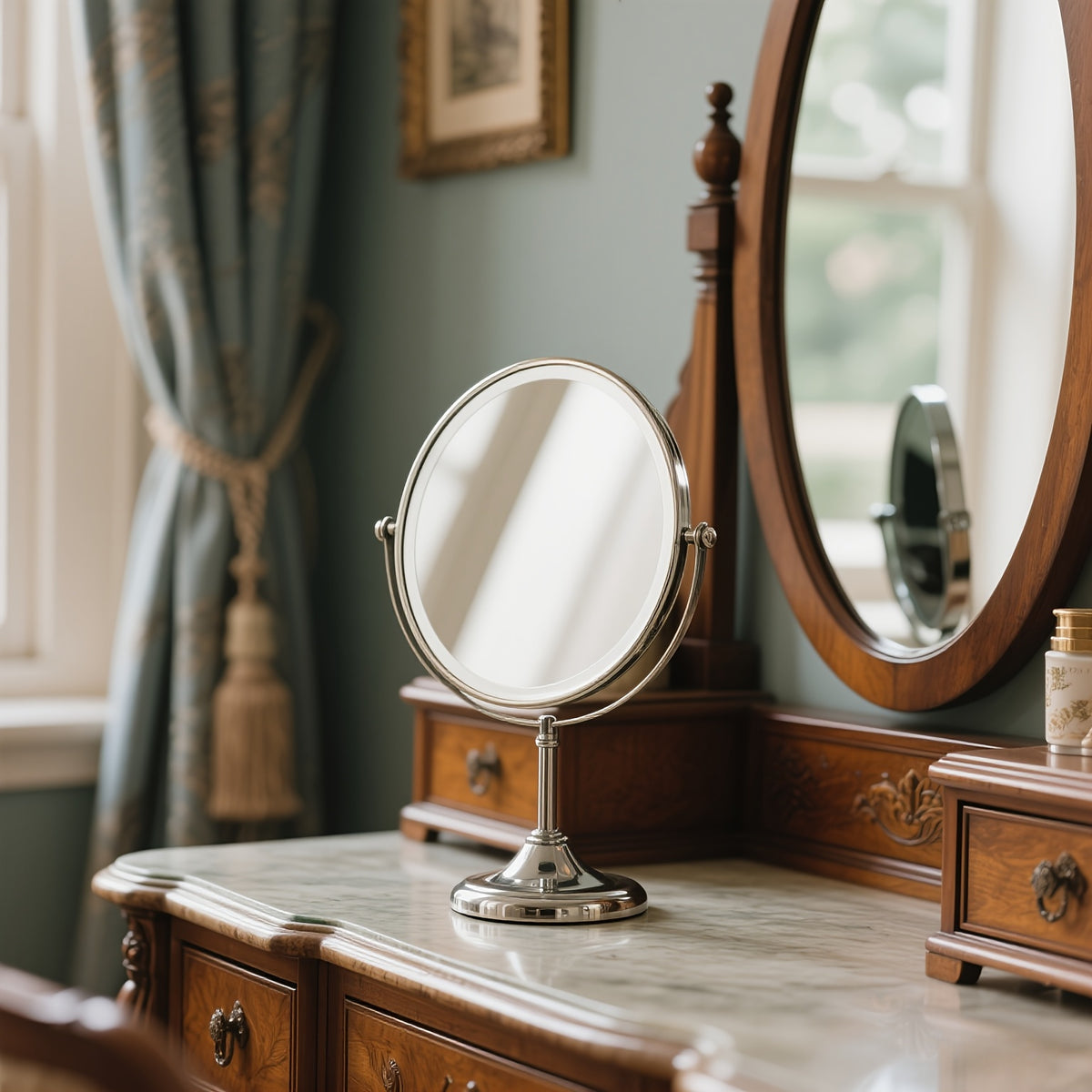 1pc 1pcs Double-Sided Rotating Handheld Mirror with 360° Spin - Full-Length & Regular Mirror Suitable for Travel, for Women,, - Ideal Gift for Mom, Birthday, Mother's Day, Graduation (Compact,)