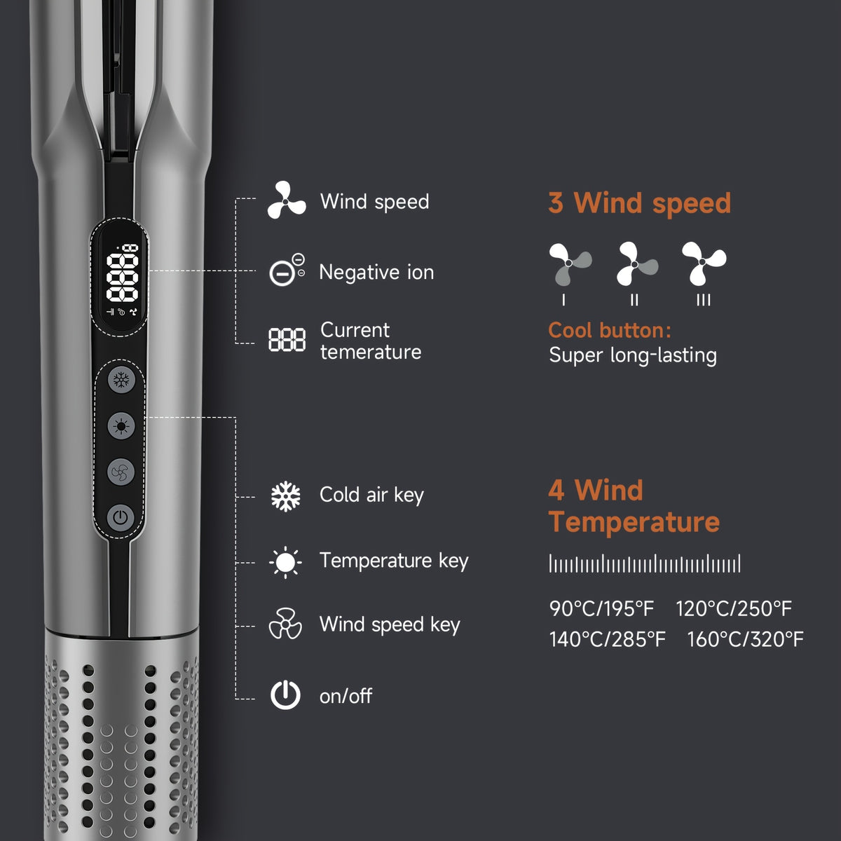 2-in-1 Hair Straightener And Hair Dryer, Wet-to-Dry Technology, High-Speed Airflow for Rapid Heating, LCD Display, Auto-Shutoff, Easy Styling.